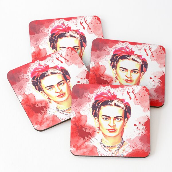 Item preview, Frida Kahlo Red Portrait / Bold Waterclor Art for Boho Walls & Cushions designed and sold by Melodious_Hues.