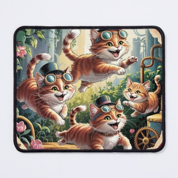 Item preview, Jumping funny kittens in surreal steampunk style. designed and sold by Lilashakti ⭐️ ⭐️ ⭐️ ⭐️ ⭐️.