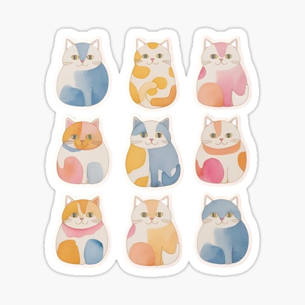 Vista previa del artículo con la obra «pegatinas gatito», diseñado y vendido por VickyJo111.