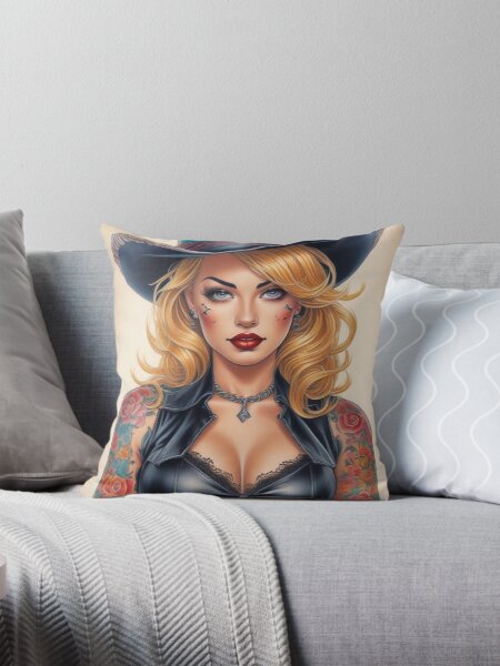 Item preview, Blonde Cowgirl Pin Up Tattoo Art designed and sold by MissSaylor.