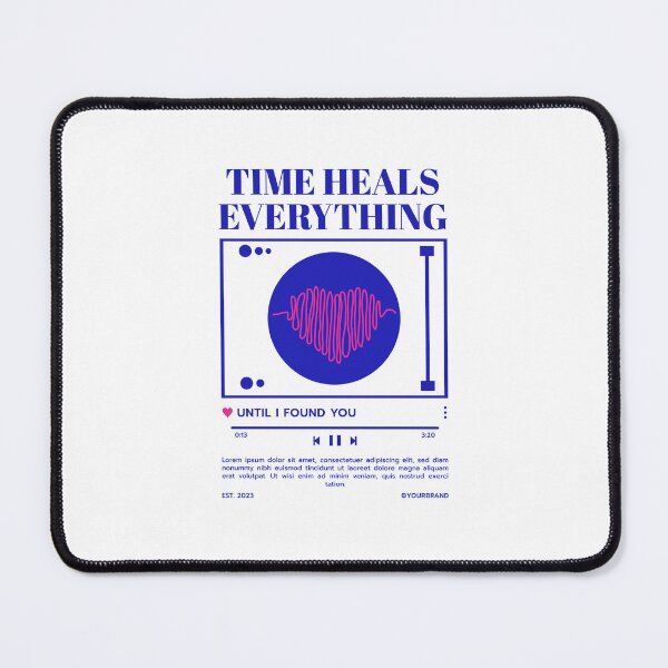 Item preview, Time heals everything – Heartbeat design – Inspirational message designed and sold by KolbaVison.