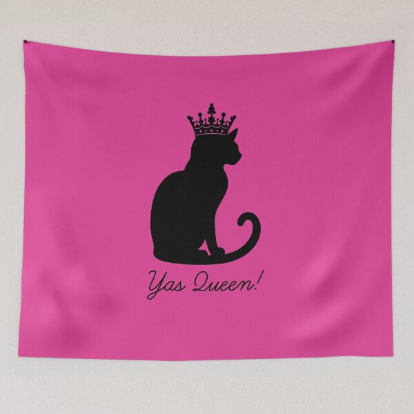Item preview, Yas Queen for Cat Lovers – Hot Pink designed and sold by Ferret Designs.