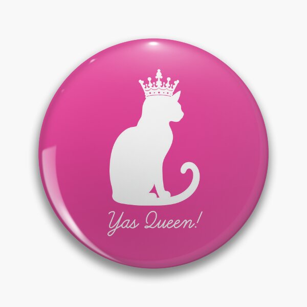 Item preview, Yas Queen for Cat Lovers White Imprint Hot Pink Background designed and sold by Ferret Designs.