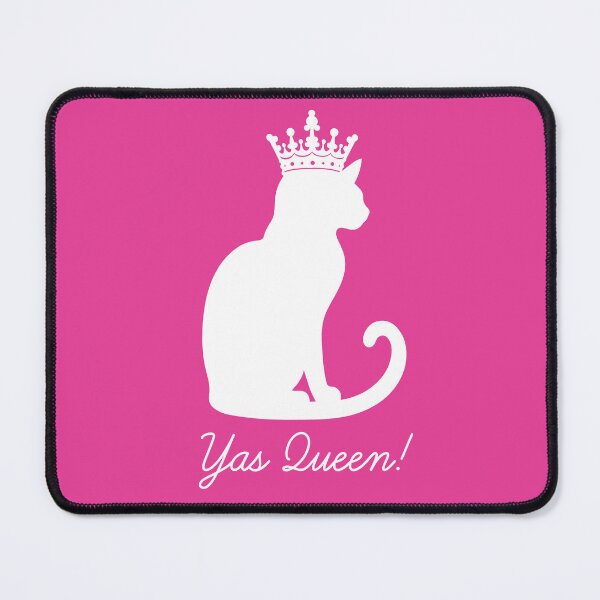 Item preview, Yas Queen for Cat Lovers White Imprint Hot Pink Background designed and sold by Ferret Designs.