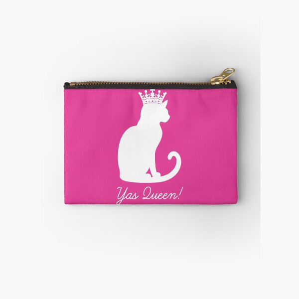 Item preview, Yas Queen for Cat Lovers White Imprint Hot Pink Background designed and sold by Ferret Designs.