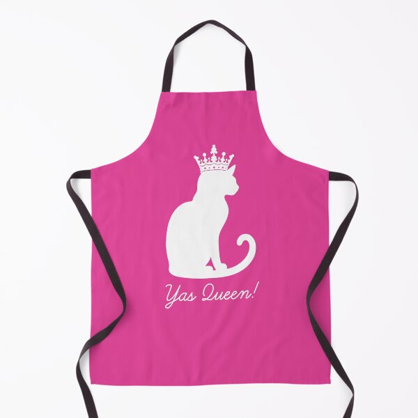 Item preview, Yas Queen for Cat Lovers White Imprint Hot Pink Background designed and sold by Ferret Designs.