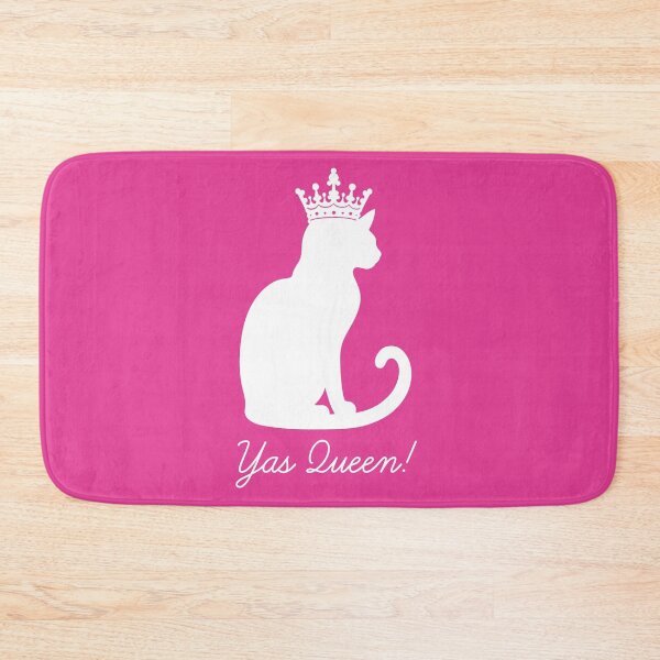 Item preview, Yas Queen for Cat Lovers White Imprint Hot Pink Background designed and sold by Ferret Designs.