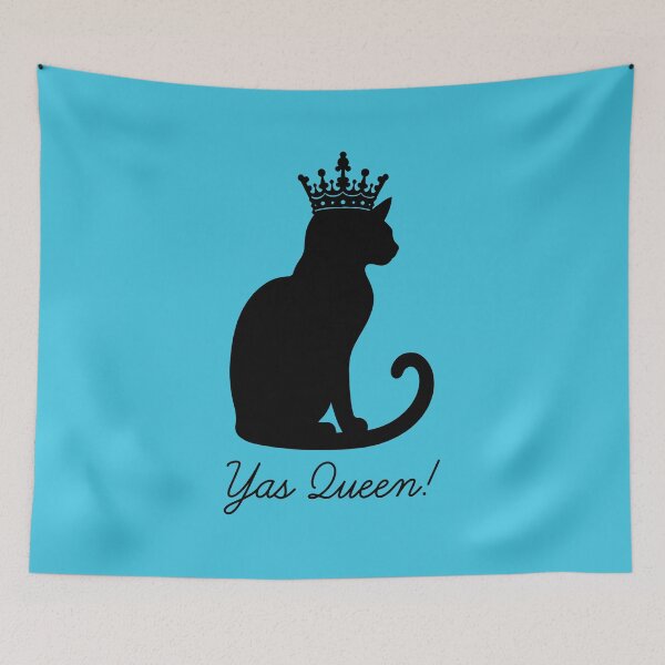 Item preview, Yas Queen for Cat Lovers - Teal designed and sold by Ferret Designs.