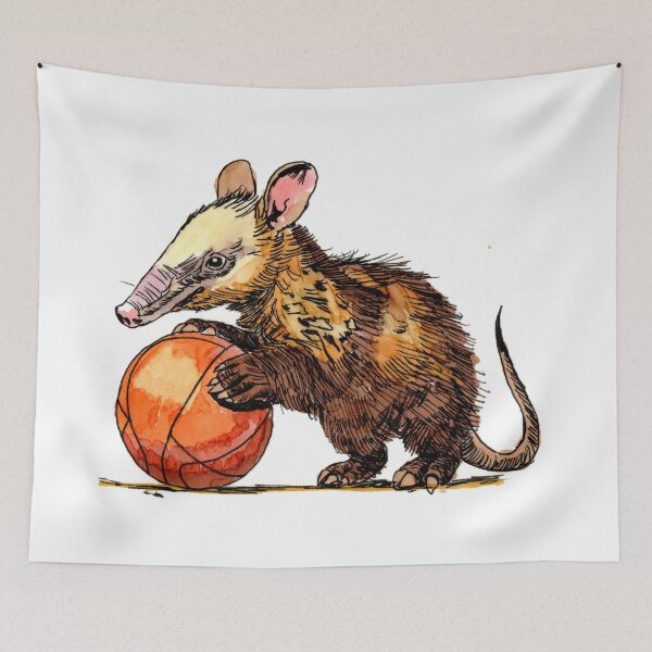 Item preview, Aardvark and a Basketball designed and sold by Scribbles & Doodles by Jinx.