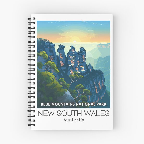 Item preview, A Vintage Travel Illustration of Blue Mountains National Park - New South Wales - Australia  designed and sold by GoodOldVintage.