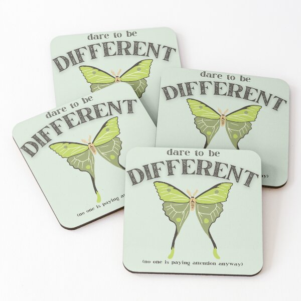 Item preview, Dare to Be Different – Luna Moth Quote Design with Sarcastic Humor - Chocolate designed and sold by thistledewcraft.
