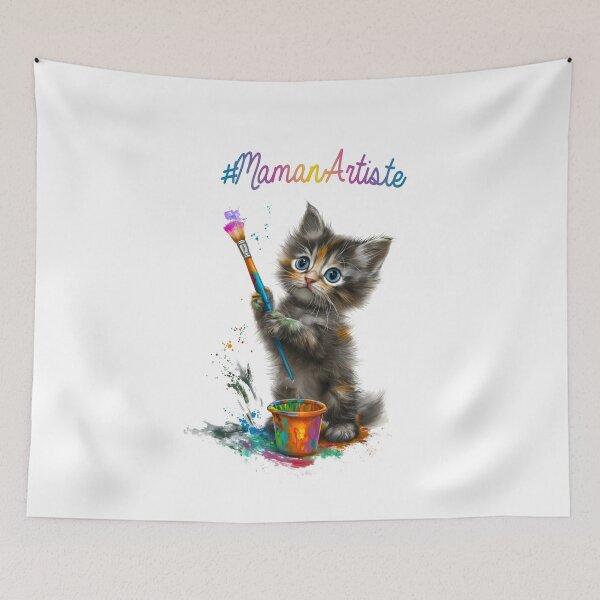 Item preview, #ArtistMom – Cute Painter Kitten designed and sold by lylange.