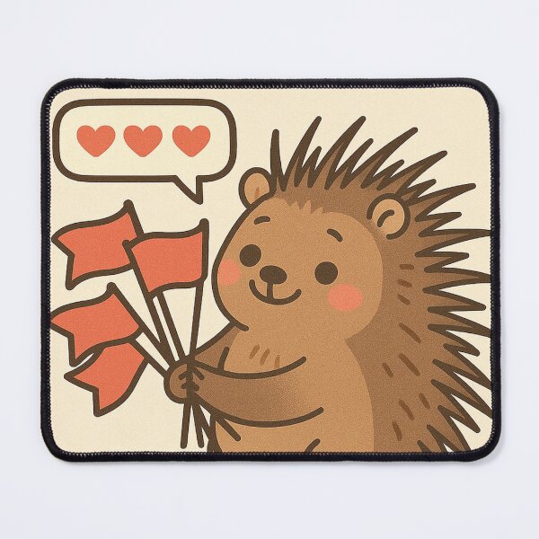 Item preview, He’s Not Like That With Me – Porcupine with Red Flags designed and sold by TRIPHOX.STUDIO.