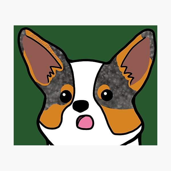 Item preview, Surprised Red Merle Corgi Face 2 designed and sold by SPufferART.