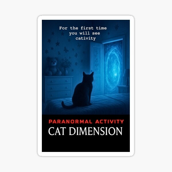 Aperçu de l'œuvre Paranormal Cativity – Parodie d'horreur de chat drôle dans le style du film créée et vendue par Only-Jonas.
