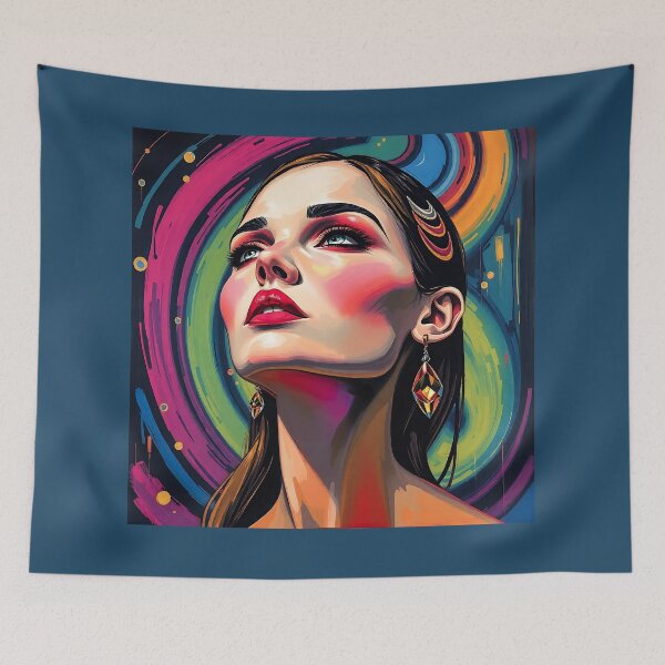 Item preview, Psychedelic Woman with Swirling Colors designed and sold by ArtMorphStudio.