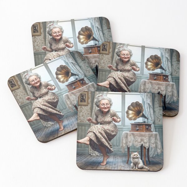 Item preview, Old Lady Dancing To a Gramophone designed and sold by Maria Dryfhout.