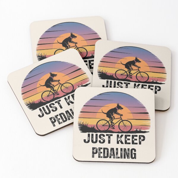 Item preview, Just Keep Pedaling - Vintage Retro Sunset Dog designed and sold by magentaprofile.
