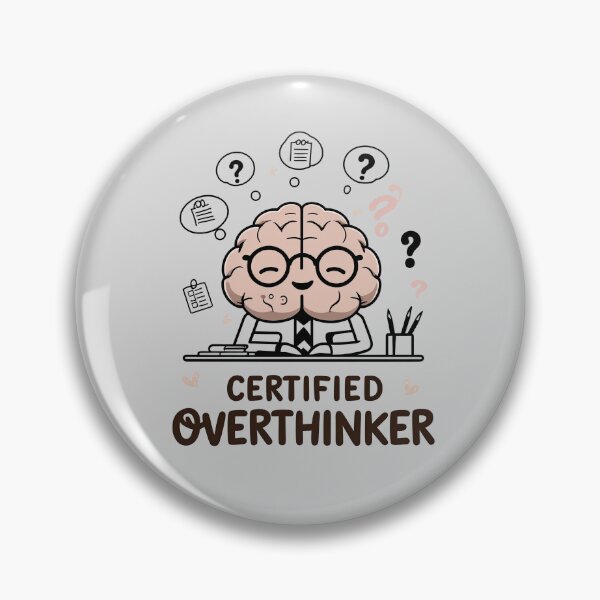 Item preview, Certified Overthinker – Cute Brain Design designed and sold by ApriNoeScor.