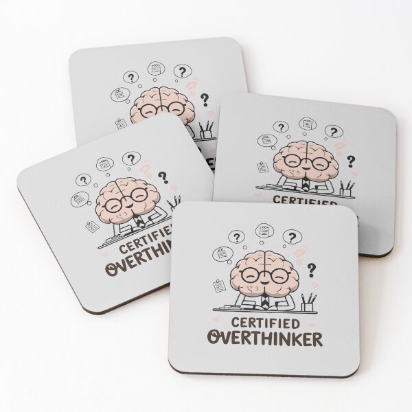 Item preview, Certified Overthinker – Cute Brain Design designed and sold by ApriNoeScor.