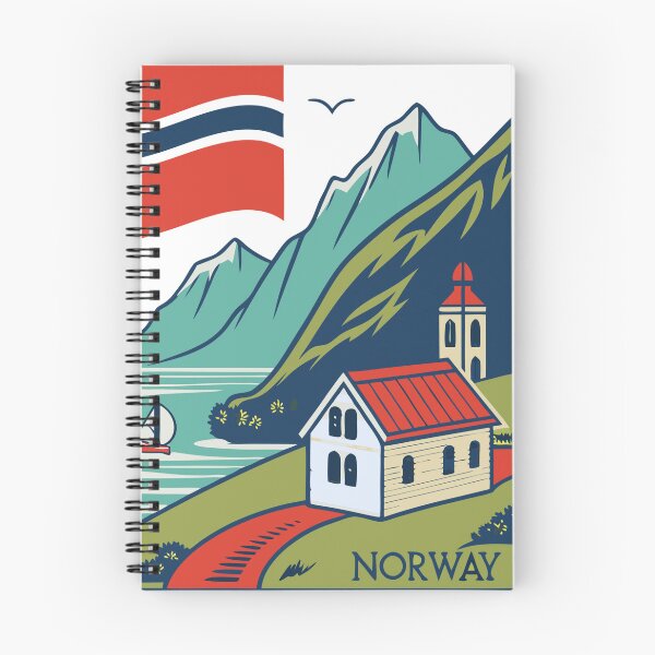 Item preview, Vintage Stamp Design Featuring Norway Landscape designed and sold by NOMADIC ART.