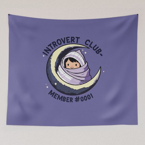 Item preview, Introvert Club – Cozy moon design for introverts designed and sold by ApriNoeScor.