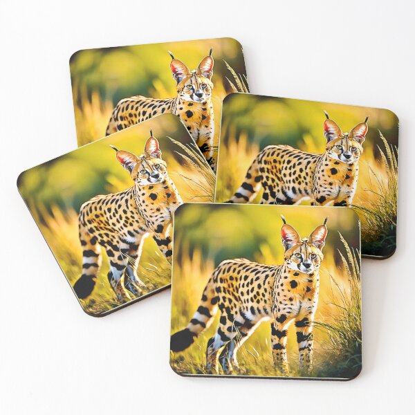 Item preview, Spotted African Savannah Serval Cat designed and sold by Health And Fitness Posts e-Store.