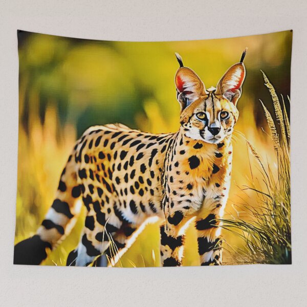 Item preview, Spotted African Savannah Serval Cat designed and sold by Health And Fitness Posts e-Store.
