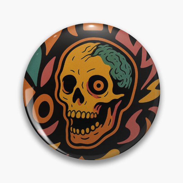 Item preview, Necro Retro Skull designed and sold by PerlowskiArt.