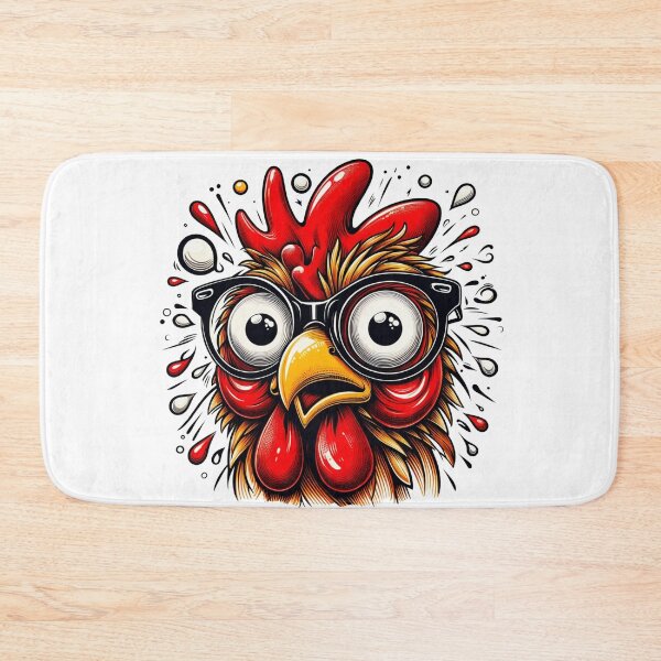 Aperçu de l'œuvre Funny Rooster Illustration - Vibrant Farm Design créée et vendue par latelierdechris.
