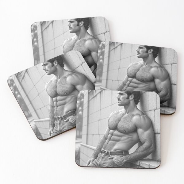 Item preview, Muscular male posing against wall designed and sold by gayishdesign.