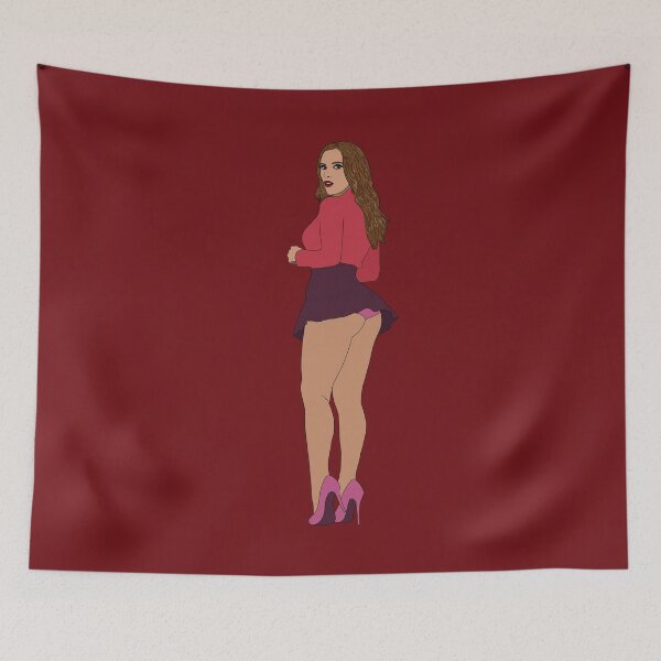 Item preview, Sexy Brunette In Mini Skirt Hand Drawn Art designed and sold by Maggie1171.