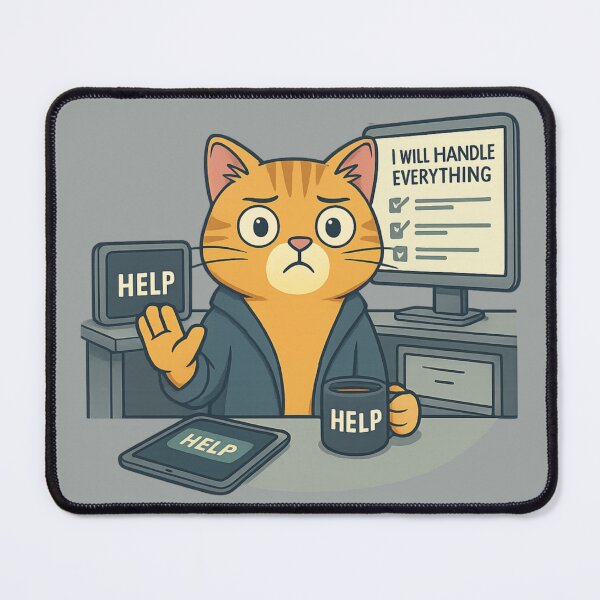 Item preview, AI Overload Cat Asked for Help Not Takeover designed and sold by memememescat.