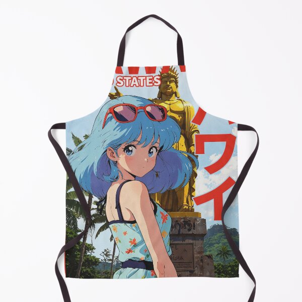 Item preview, Hawaii Anime Girl Tropical Island USA Kawaii Anime Girl Retro 80s Aesthetic Travel designed and sold by onlyanimevibes.