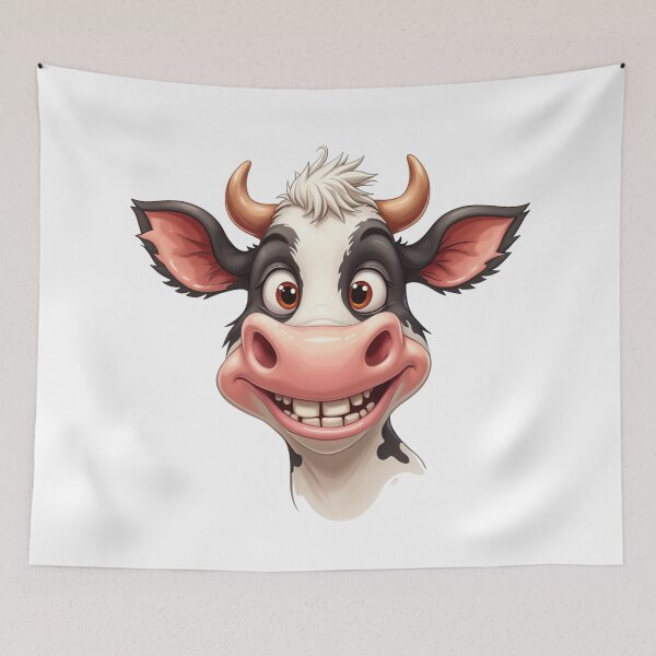 Item preview, Funny Quirky Cow Illustration - Humorous Farm Animal Design designed and sold by latelierdechris.