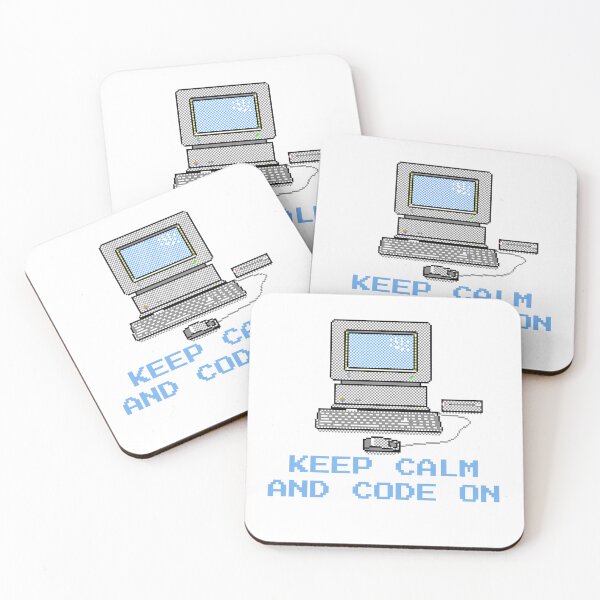 Item preview, Retro Coding Vibes – Keep Calm and Code On Pixel Art designed and sold by ByHilv.