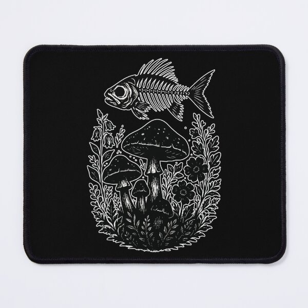 Item preview, Fish Skeleton In Mushroom Garden Goth designed and sold by TomFrontierArt.