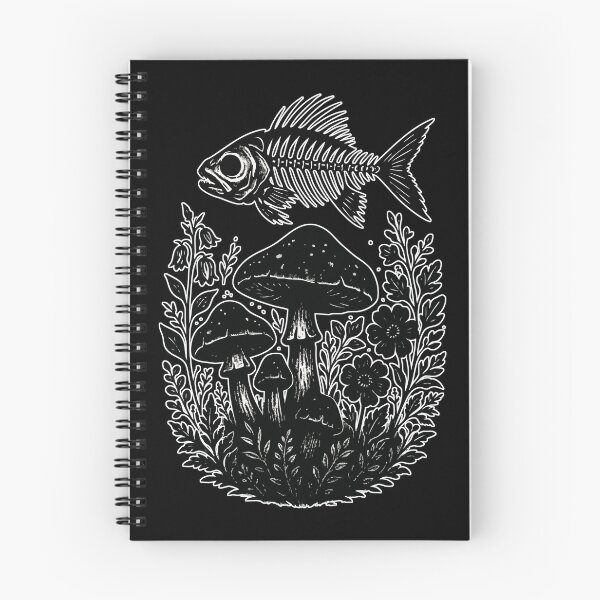Item preview, Fish Skeleton In Mushroom Garden Goth designed and sold by TomFrontierArt.