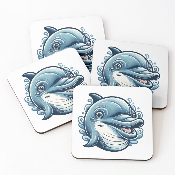 Item preview, Funny Playful Dolphin Art - Vibrant Aquatic Design designed and sold by latelierdechris.