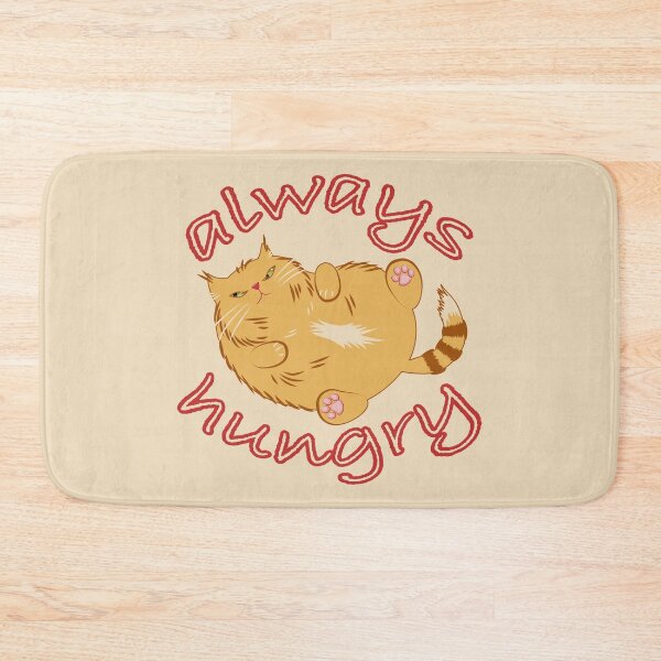 Item preview, Fat ginger cat and the slogan is always hungry  designed and sold by ReflectedCrafts.