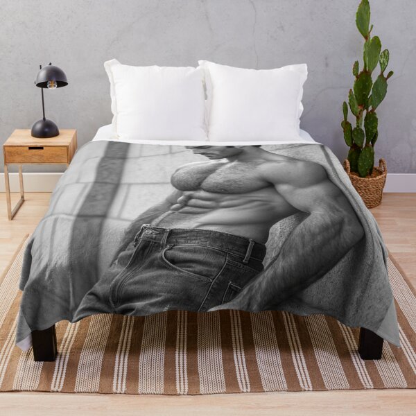 Item preview, Fit classic male posing against wall and looking down designed and sold by gayishdesign.