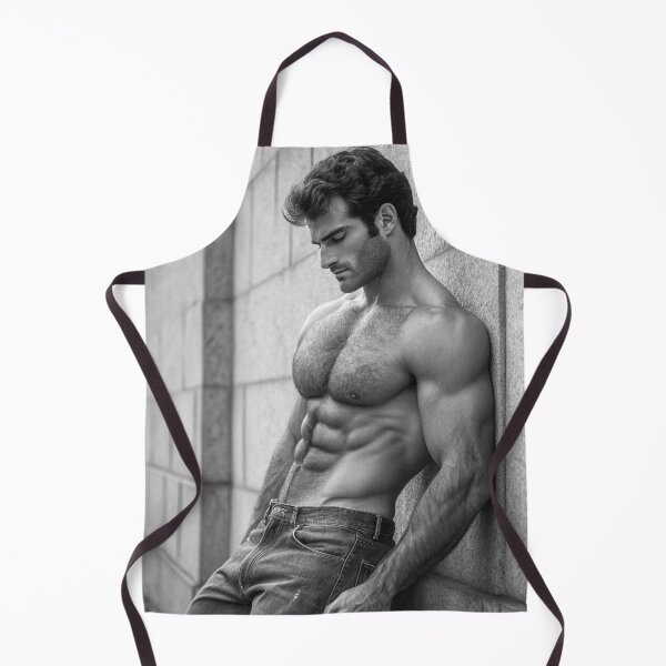 Item preview, Fit classic male posing against wall and looking down designed and sold by gayishdesign.