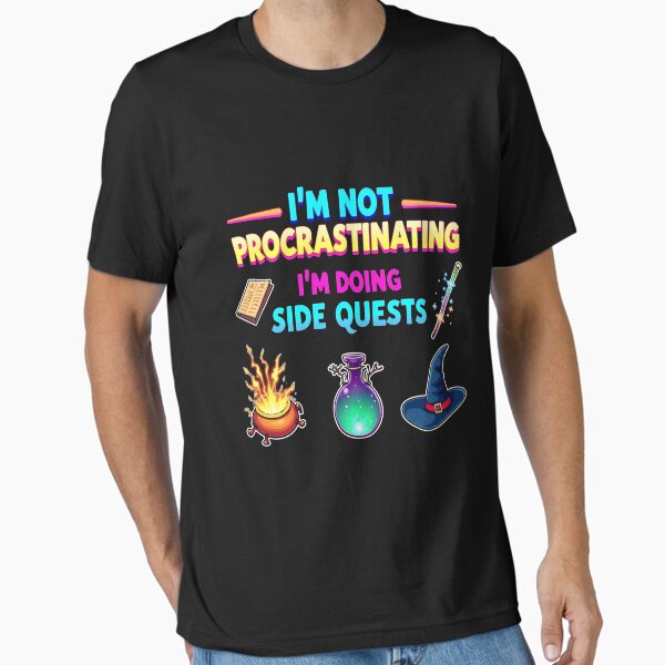 Item preview, I'm not procrastinating I'm doing side quests wizard stuff spell book  designed and sold by SkeletonsDanger.