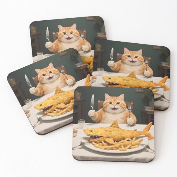 Item preview, shark and chips designed and sold by artsmeow.