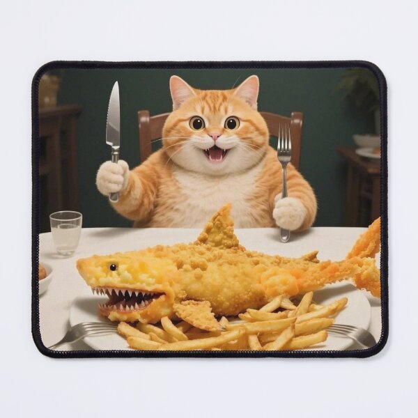 Item preview, shark and chips designed and sold by artsmeow.