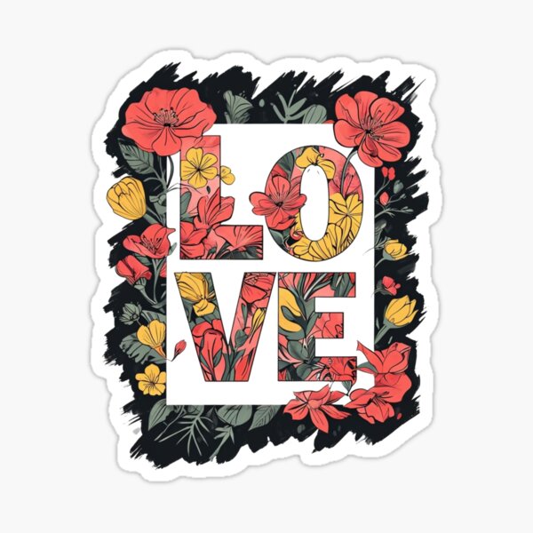 Vista previa del artículo con la obra «AMOR en Flor – Arte Tipográfico Floral | Diseño Romántico», diseñado y vendido por MomentumbyOla.