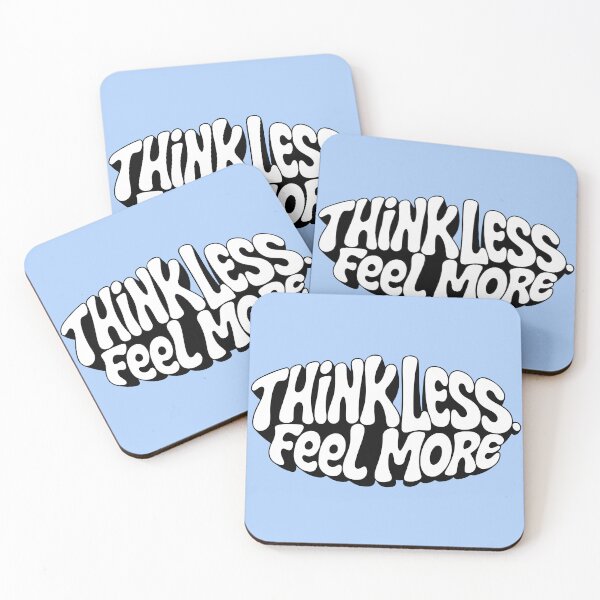 Artikelvorschau, Think Less Feel More Retro Typografie Zitat Tee entworfen und verkauft von Yehia-Massoud.