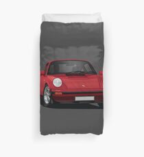 Porsche 911 illustration, red Duvet Cover