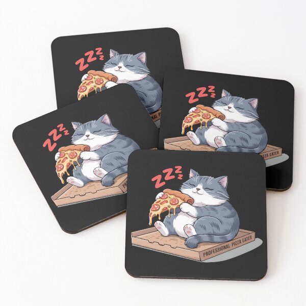 Item preview, Professional Pizza Eater – Cute Sleeping Cat on Pizza Box designed and sold by Fragy72.