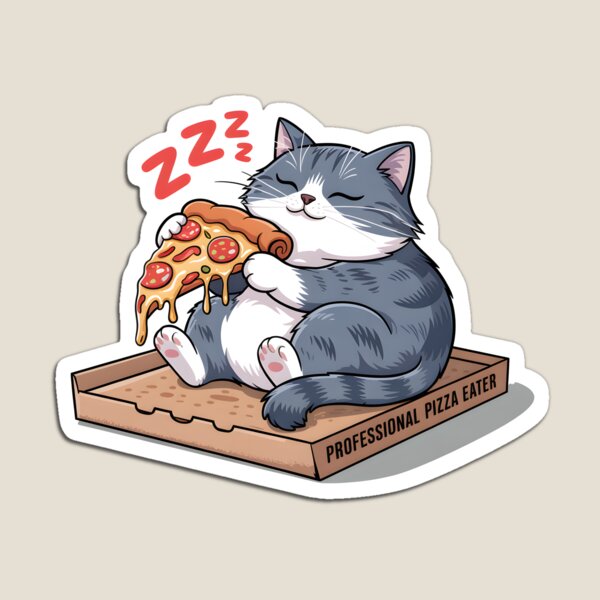 Item preview, Professional Pizza Eater – Cute Sleeping Cat on Pizza Box designed and sold by Fragy72.
